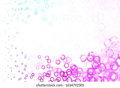Light Pink, Blue vector background with bubbles. Abstract illustration with colored bubbles in nature style. Pattern for ads, leaflets.