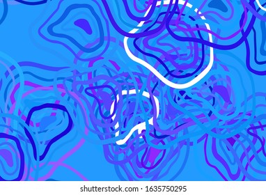 Light Pink, Blue vector background with wry lines. A shining illustration, which consists of curved lines. Brand new design for your ads, poster, banner.