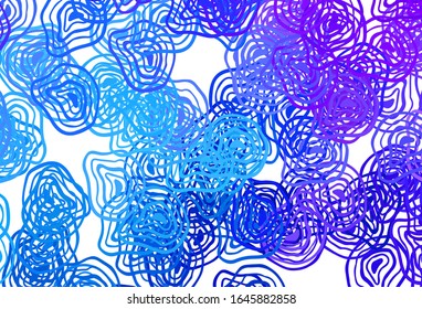 Light Pink, Blue vector background with curved lines. Shining colorful illustration in simple style. A completely new template for your design.