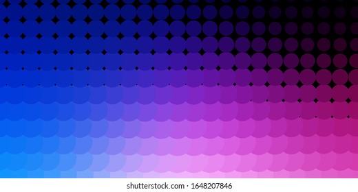 Light Pink, Blue vector background with bubbles. Abstract colorful disks on simple gradient background. Pattern for wallpapers, curtains.