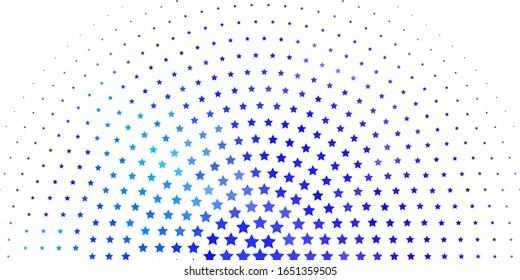 Light Pink, Blue vector background with small and big stars. Decorative illustration with stars on abstract template. Best design for your ad, poster, banner.