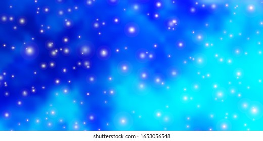 Light Pink, Blue vector background with small and big stars. Colorful illustration with abstract gradient stars. Design for your business promotion.