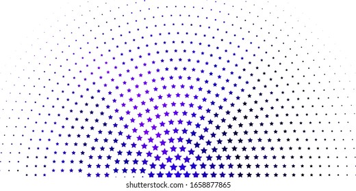 Light Pink, Blue vector background with colorful stars. Blur decorative design in simple style with stars. Theme for cell phones.