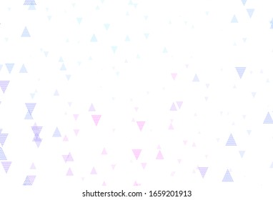 Fondo vectorial azul rosa claro con triángulos. Ilustración abstracta brillante con formas triangulares. Diseño inteligente para sus anuncios.