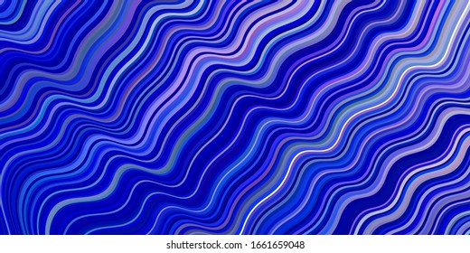 Fondo vectorial azul rosa claro con líneas curvas. Ilustración creativa en estilo de medio tono con degradado. El mejor diseño colorido para su negocio.