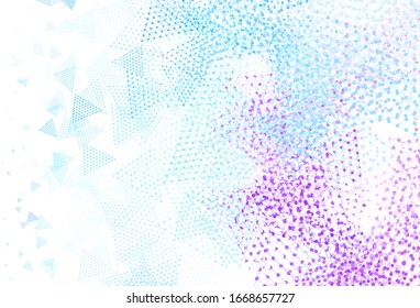 Light Pink, Blue vector background with polygonal style with circles. Modern abstract illustration with colorful dots, lines. Best design for poster, banner.