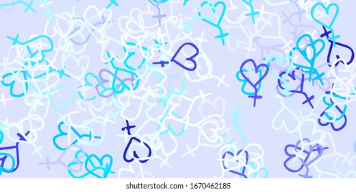 Light Pink, Blue vector background with woman symbols. Colorful feminism symbols with a gradient in modern style. Best design to show the power of women.