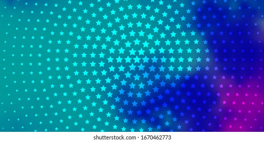 Hellrosa, blaue Vektorillustration mit kleinen und großen Sternen. Farbige Illustration mit kleinen und großen Sternen. Das beste Design für Ihre Anzeige, Ihr Poster, Ihr Banner.