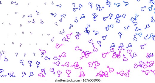 Light Pink, Blue vector background with woman symbols. Colorful feminism symbols with a gradient in modern style. Background for International Women’s Day.