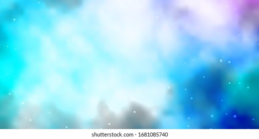 Light Pink, Blue vector background with small and big stars. Colorful illustration in abstract style with gradient stars. Pattern for new year ad, booklets.