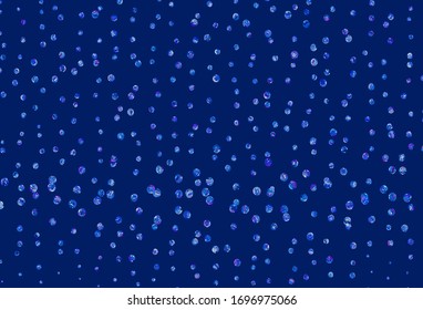 Fondo vectorial azul rosa claro con puntos. Dibujo abstracto moderno con gotas de agua coloridas. Diseño para su anuncio comercial.