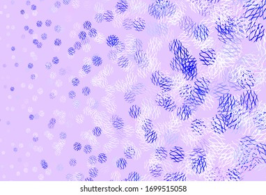 Color rosa claro, fondo vectorial azul con círculos, curvas. Ilustración abstracta brillante con puntos coloridos, líneas. Patrón de anuncios, folletos.