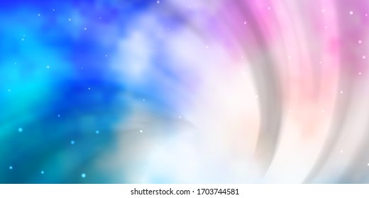 Light Pink, Blue vector background with colorful stars. Modern geometric abstract illustration with stars. Theme for cell phones.