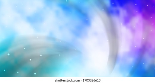 Light Pink, Blue vector background with small and big stars. Colorful illustration in abstract style with gradient stars. Theme for cell phones.