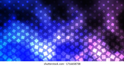 Fondo vectorial azul rosa claro con rectángulos. Ilustración con un conjunto de rectángulos de degradado. Plantilla moderna para la página de inicio.