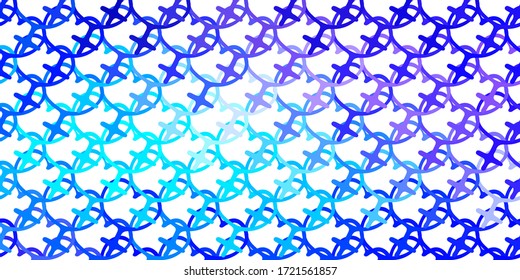 Light Pink, Blue vector background with woman symbols. Colorful illustration with gradient feminism shapes. Best design to show the power of women.