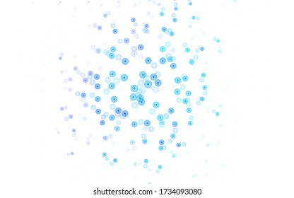 Light Pink, Blue vector background with spots. Blurred decorative design in abstract style with bubbles. Pattern for futuristic ad, booklets.