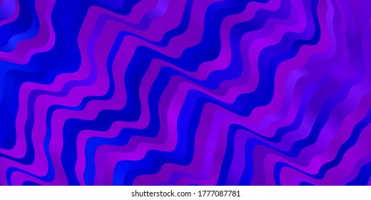 Light Pink, Blue vector background with curved lines. Colorful geometric sample with gradient curves.  Pattern for business booklets, leaflets