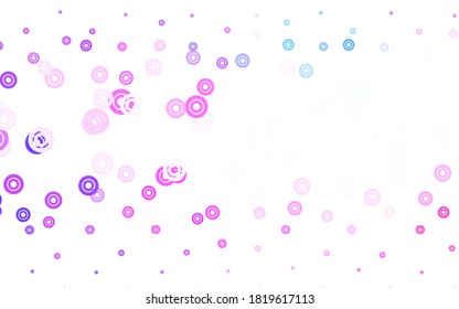 Light Pink, Blue vector background with bubbles. Beautiful colored illustration with blurred circles in nature style. Design for poster, banner of websites.