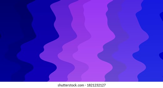 Light Pink, Blue vector background with wavy stripes. Gradient illustration in simple style with curved bands. Pattern for booklets, leaflets.