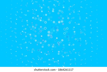 Pink claro, azul de fondo vectorial con puntos. Diseño decorativo borroso en estilo abstracto con burbujas. Patrón para anuncios futuristas, folletos.
