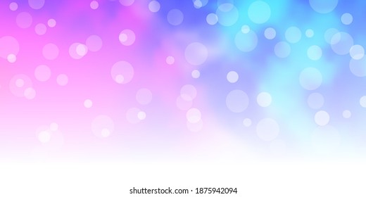 Light Pink, Blue vector background with circles. Glitter abstract illustration with colorful drops. Pattern for websites, landing pages.