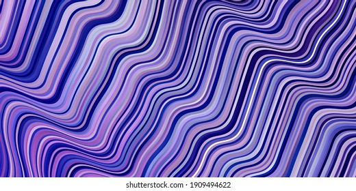 Light Pink, Blue vector background with curved lines. Abstract illustration with gradient bows. Pattern for websites, landing pages.