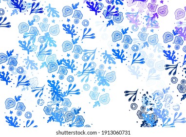 Light Pink, Blue vector background with abstract shapes. Colorful chaotic forms with gradient in modern style. Best smart design for your business.