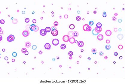 Light Pink, Blue vector background with bubbles. Beautiful colored illustration with blurred circles in nature style. Design for poster, banner of websites.