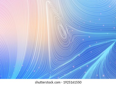 Light Pink, Blue vector background with circles, curve lines. Abstract illustration with colorful geometric shapes. Base for booklets, leaflets