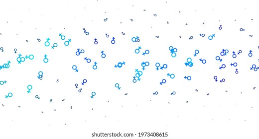 Light Pink, Blue vector background with woman symbols. Colorful feminism symbols with a gradient in modern style. Simple design for your web site.