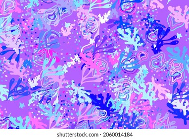 Light Pink, Blue vector background with abstract shapes. Decorative design in abstract style with random forms. Elegant design for wallpapers.