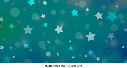 Light Pink, Blue vector background with circles, stars. Colorful illustration with gradient dots, stars. Template for business cards, websites.