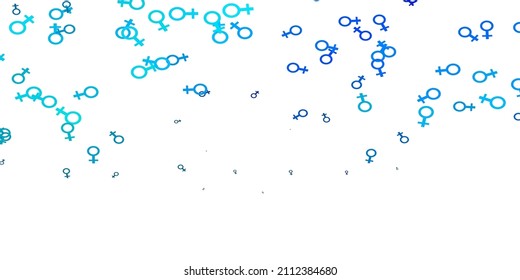 Light Pink, Blue vector background with woman symbols. Abstract illustration with a depiction of women's power. Sample for your web designers.