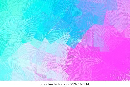 Light Pink, Blue vector background with bent lines. Glitter abstract illustration with wry lines. Brand new design for your ad.