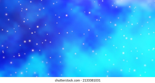 Light Pink, Blue vector background with colorful stars. Decorative illustration with stars on abstract template. Best design for your ad, poster, banner.