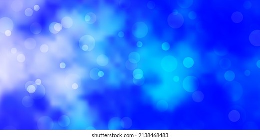 Pink claro, azul de fondo vectorial con puntos. Ilustración con un conjunto de esferas abstractas coloridas y brillantes. Diseño para sus comerciales.