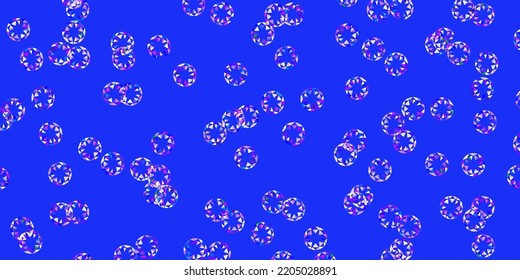 Light pink, blue vector background with bubbles. Abstract colorful disks on simple gradient background. Design for your commercials.