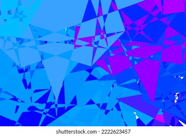 Fondo vector azul rosa claro con formas poligonales. Ilustración abstracta sobresaliente con una gama de triángulos coloridos. Patrón de fondo de pantalla.