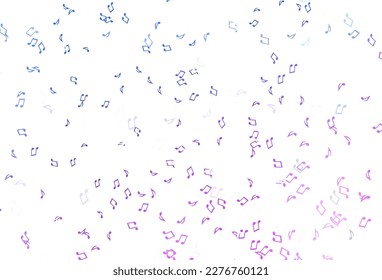Light Pink, Blue vector background with music symbols. Decorative design in abstract style with music shapes. Pattern for school ad, booklets.