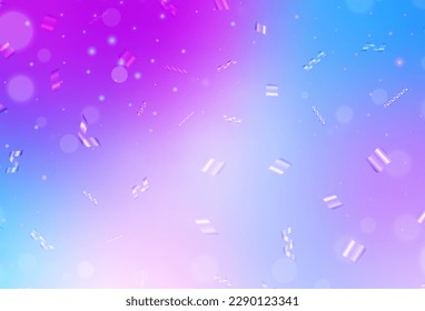 Light Pink, Blue vector background with spots. Glitter abstract illustration with blurred drops of rain. Base for booklets, leaflets