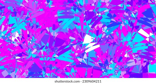 Pink claro, fondo vectorial azul con triángulos. Ilustración abstracta sobresaliente con una gama de triángulos coloridos. Iniciar diseño para el insperarión.