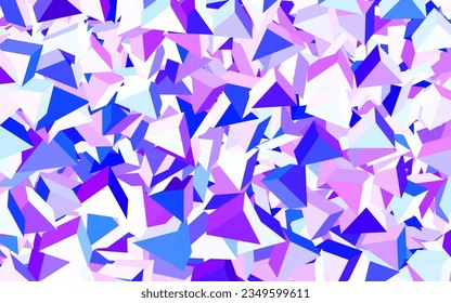 Pink claro, fondo vectorial azul con triángulos. Hermosa ilustración con triángulos de estilo natural. Fondo para un teléfono móvil.