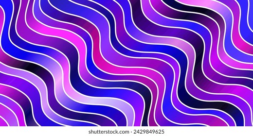 Hellrosa, blauer Vektorhintergrund mit gebogenen Linien. Bunte abstrakte Illustration mit Gradientenkurven. Design für Ihre Geschäftswerbung.