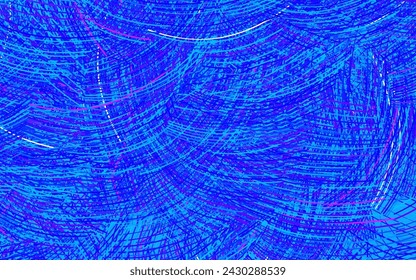 Rosa claro, fondo de vector azul con líneas curvas. Ilustración colorida brillante en estilo de curva simple. Patrón para su diseño.