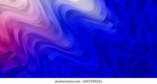 Light Pink, Blue vector background with lines. Bright sample with colorful bent lines, shapes. Best design for your posters, banners.
