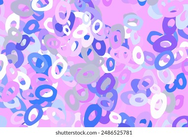 Light Pink, Blue vector background with bubbles. Glitter abstract illustration with blurred drops of rain. Pattern of water, rain drops.