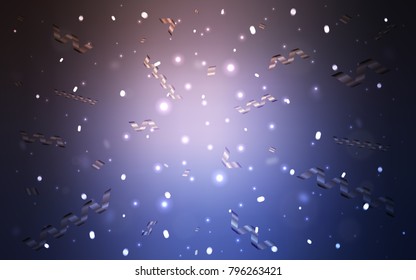 Light Pink, Blue vector background with xmas confetti. Modern geometrical abstract illustration with carnival ribbons. The pattern can be used for new year ad, booklets.