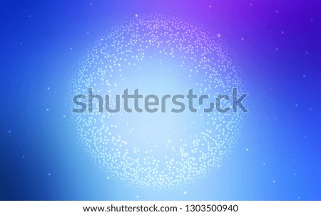 Light Pink, Blue vector background with astronomical stars. Glitter abstract illustration with colorful cosmic stars. Pattern for futuristic ad, booklets.