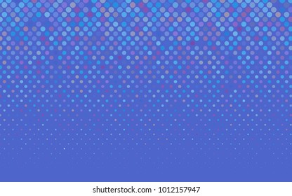 Light Pink, Blue vector banner with circles, spheres. Abstract spots. Background of Art bubbles in halftone style with colored gradient.
